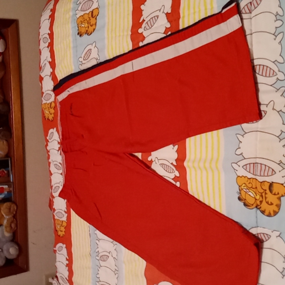 Lady's Nike, Lightweight,Red, White & Black Windbreaker-Style Crop/Ankle Pants
